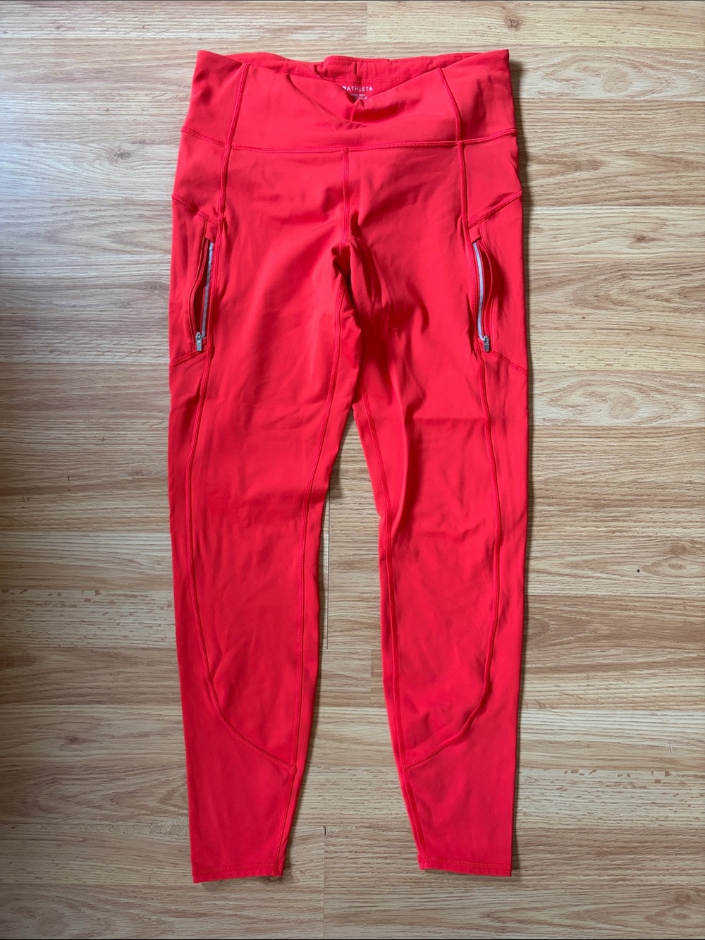 Athleta Red Rainer Tight with Zip Pockets